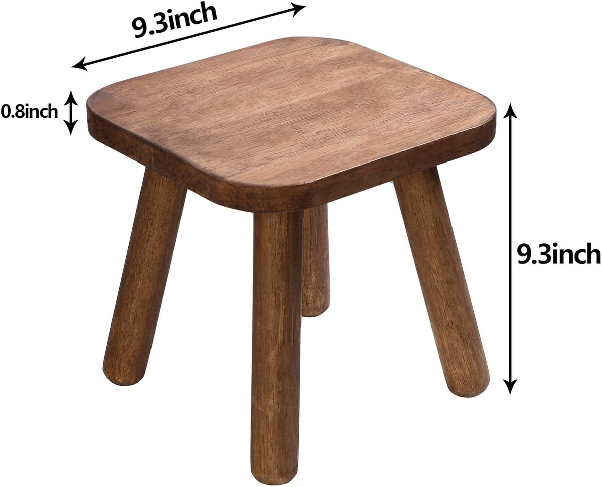 Wooden Step Stool for Adults & Toddlers – 9.3" Height, 4 Detachable Legs