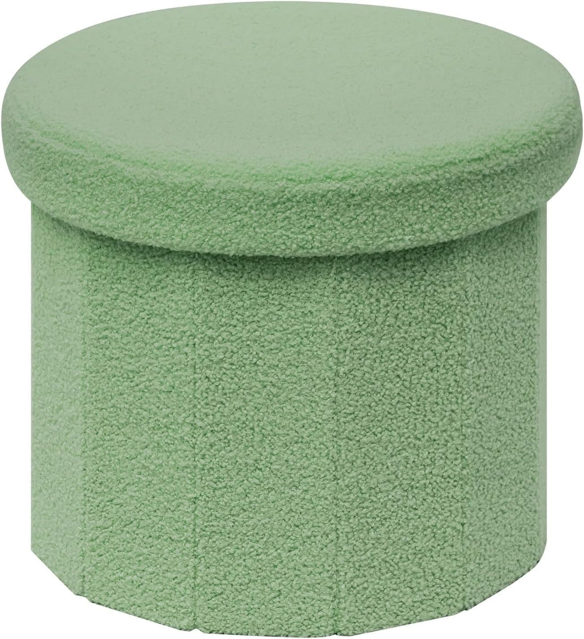 12.6" Flower Storage Ottoman Cube – Boucle Faux Fur, Foot Rest & Seat for Living Room, Bedroom