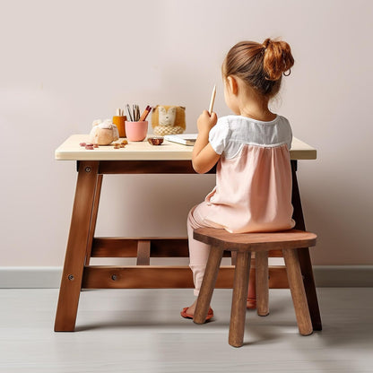 Wooden Step Stool for Adults & Toddlers – 9.3" Height, 4 Detachable Legs