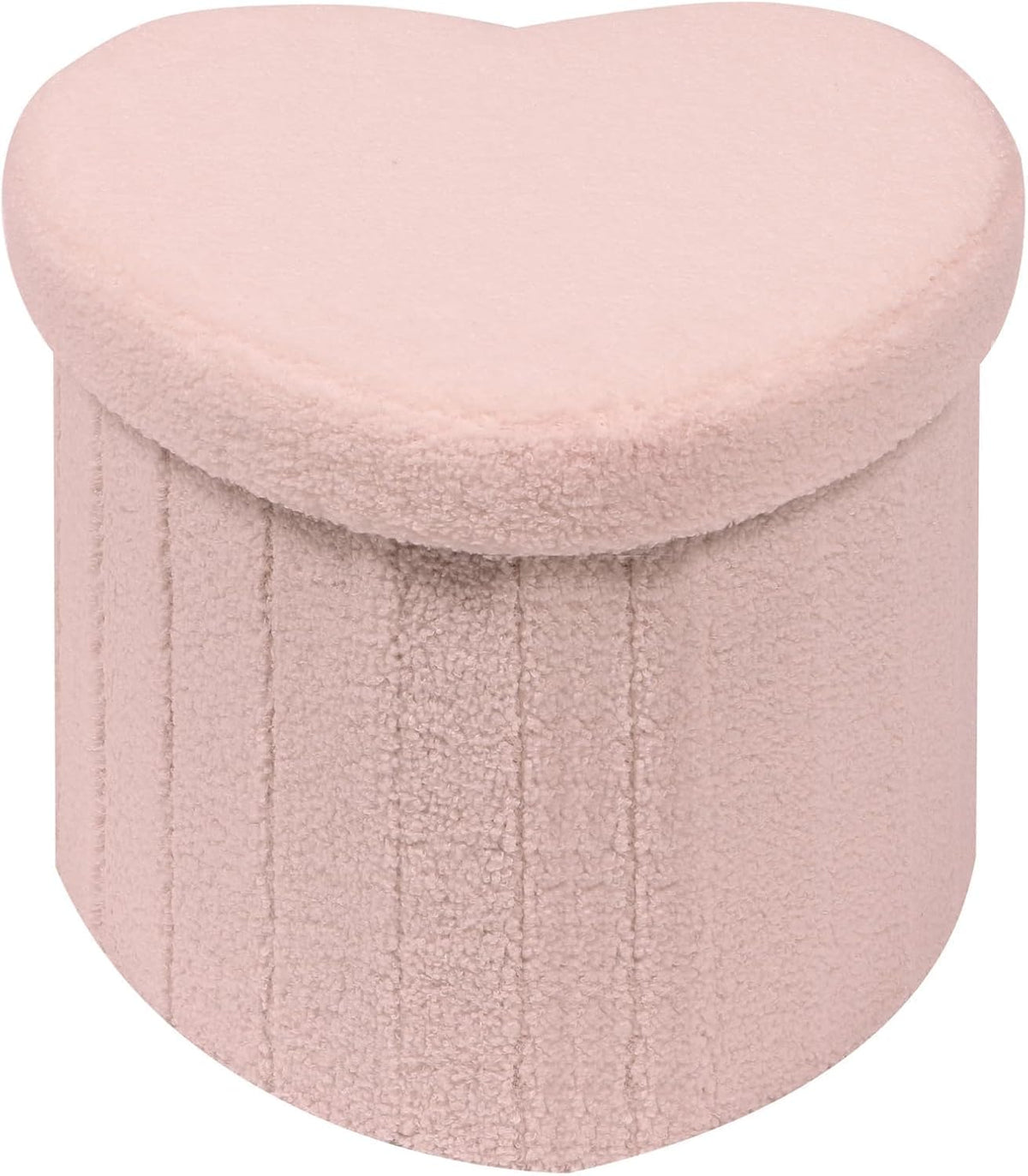 12.6" Flower Storage Ottoman Cube – Boucle Faux Fur, Foot Rest & Seat for Living Room, Bedroom