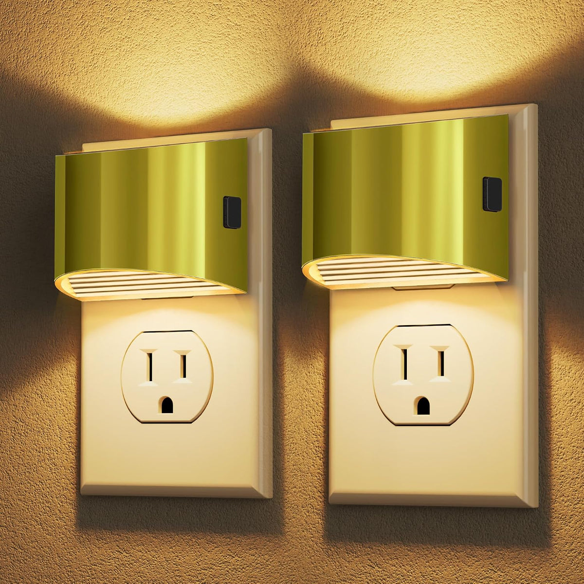 Night Lights Plug into Wall (2-Pack) – 3000K, 3-Level Dimmable, Dusk to Dawn Sensor
