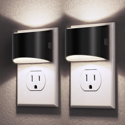 Night Lights Plug into Wall (2-Pack) – 3000K, 3-Level Dimmable, Dusk to Dawn Sensor