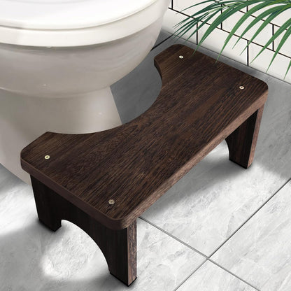 AZEN Toilet Stool Squat Adult, Wood Poop Stool for Bathroom Adults, 7 Inch Height
