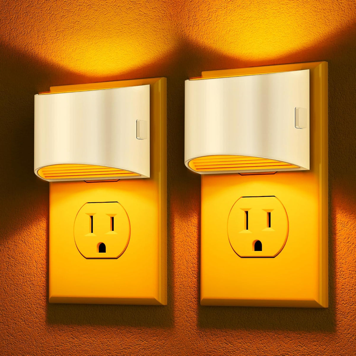 Night Lights Plug into Wall (2-Pack) – 3000K, 3-Level Dimmable, Dusk to Dawn Sensor