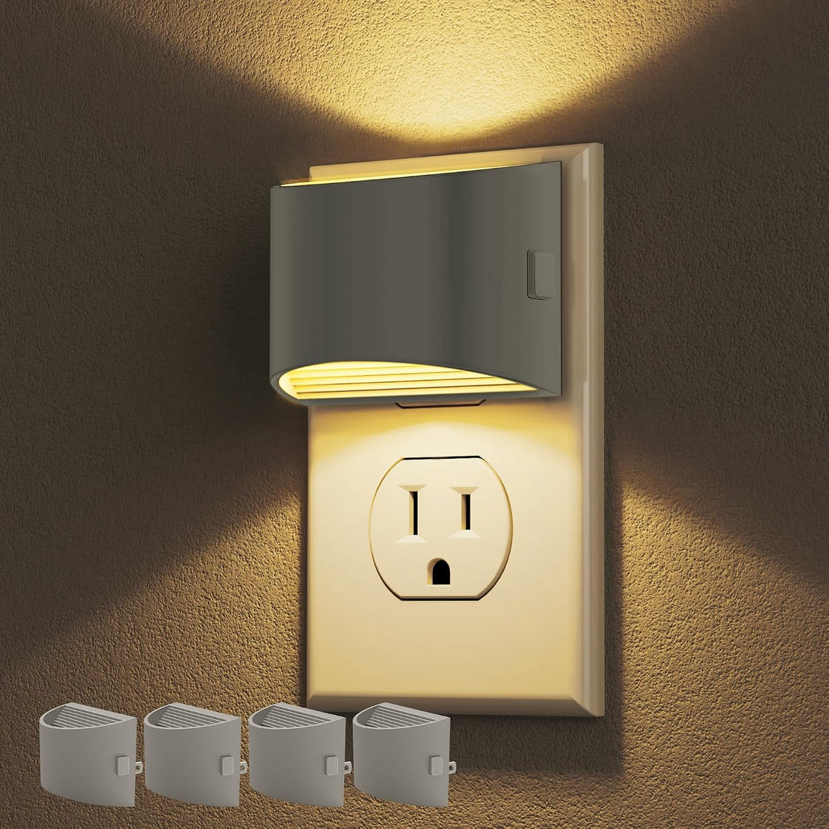 Night Lights Plug into Wall (2-Pack) – 3000K, 3-Level Dimmable, Dusk to Dawn Sensor