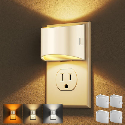 Night Lights Plug into Wall (2-Pack) – 3000K, 3-Level Dimmable, Dusk to Dawn Sensor