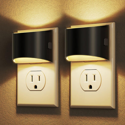 Night Lights Plug into Wall (2-Pack) – 3000K, 3-Level Dimmable, Dusk to Dawn Sensor