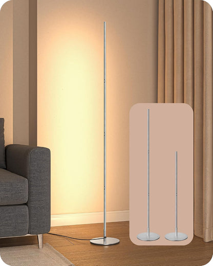 Modern Floor Lamp, Stepless Dimmable & Height Adjustable, Gold
