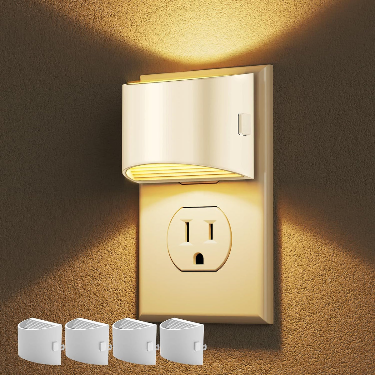Night Lights Plug into Wall (2-Pack) – 3000K, 3-Level Dimmable, Dusk to Dawn Sensor