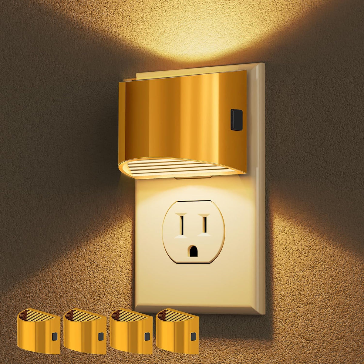 Night Lights Plug into Wall (2-Pack) – 3000K, 3-Level Dimmable, Dusk to Dawn Sensor