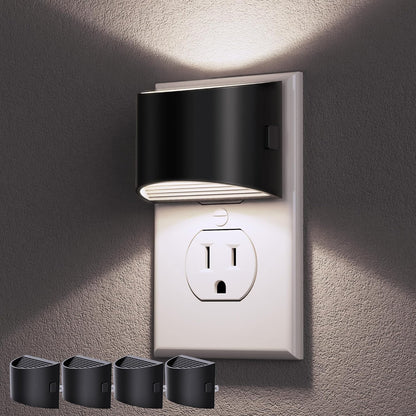 Night Lights Plug into Wall (2-Pack) – 3000K, 3-Level Dimmable, Dusk to Dawn Sensor
