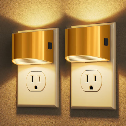 Night Lights Plug into Wall (2-Pack) – 3000K, 3-Level Dimmable, Dusk to Dawn Sensor